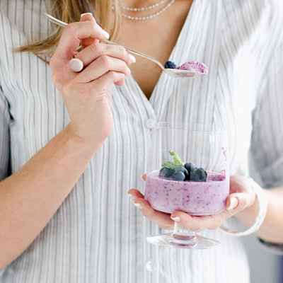 Friday: Enjoy a Blueberry Yogurt Parfait Dessert